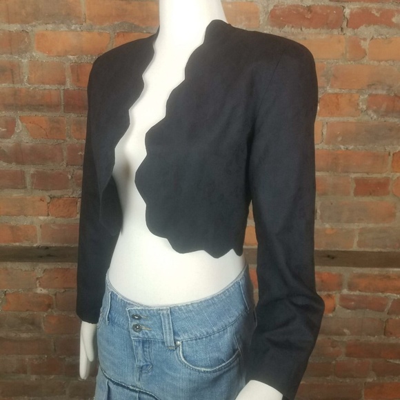 Vintage Laura Ashley Bolero Jacket Women's Black - Picture 2 of 7